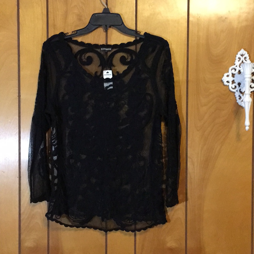 Long sleeve lace Express top.